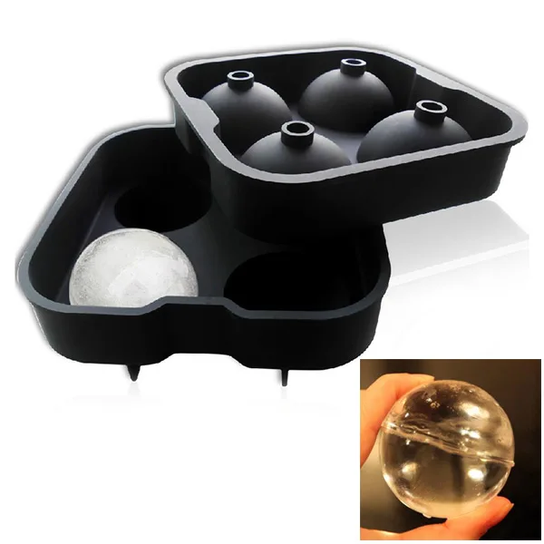 2pcs Set Food Safe Silicone Spherical Round Ball Ice Cube Tray Maker 2pcs Set Food Safe Silicone Spherical Round Ball Ice Cube Tray Maker Mold For Party