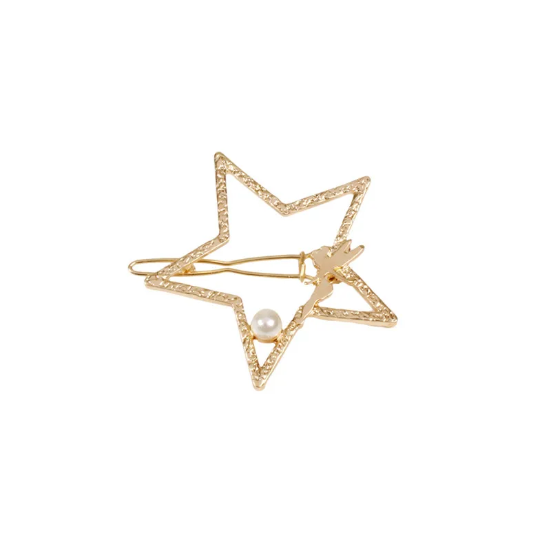 2017 free shipping woman new fashion jewelry Spring and summer new angel five pointed gold hair