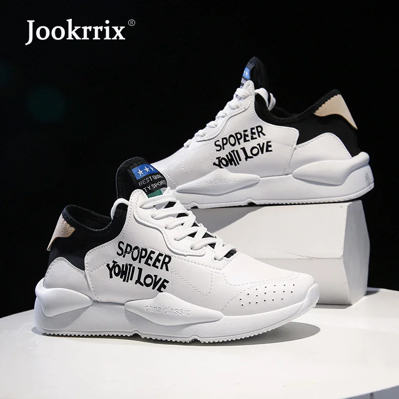 

Jookrrix Vulcanized Shoes Men Brand White Sneakers Male footware Quality Platform chaussure uomo Autumn chauss Breathable Black