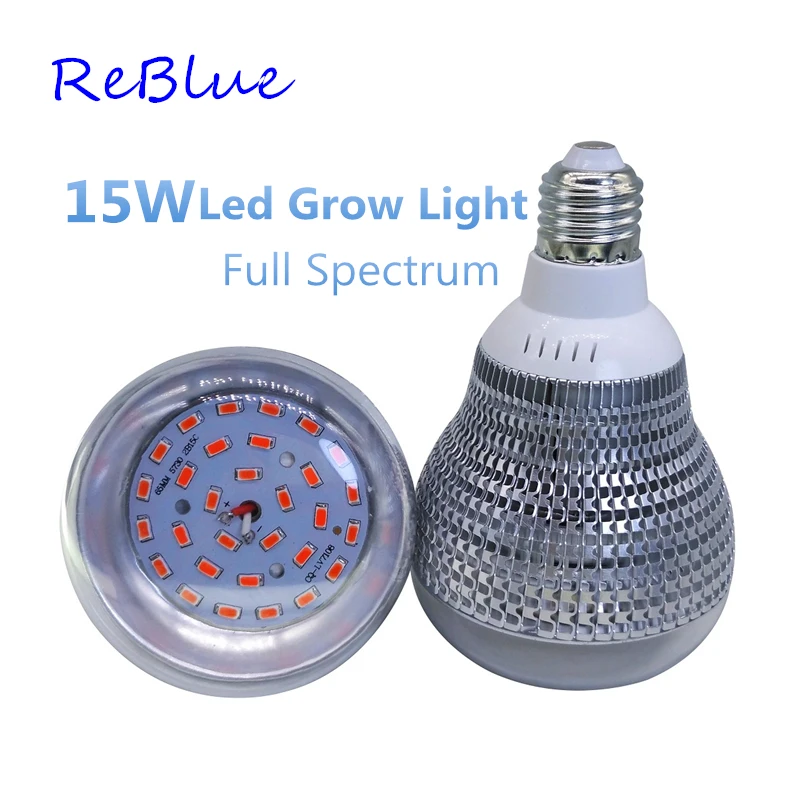 ReBlue Led Grow Light фитолампа лампа для растений 7 Вт 15 Вт 36 Вт растительный свет Светодиодная лампа для выращивания растений led полный спектр для цветения