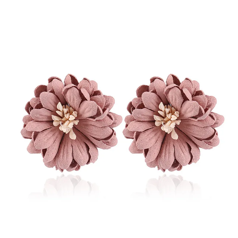 

Statement Jewelry Elegant Fresh Chrysanthemum Flower Earrings Blue Cloth Earrings Studs Everyday Bijoux For Women Lover Gift