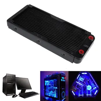 

Alloyseed Black 240mm 18 Tubes G4/1 Thread Aluminum PC Water Cooling Radiator Heat Sink For Heat Radiating, Heat Exchanging
