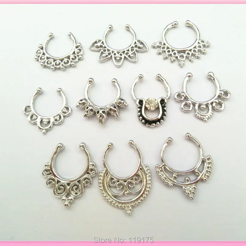 Tabique piercing clicker anillo piercing nariz multi cristal Helix escudo piercing