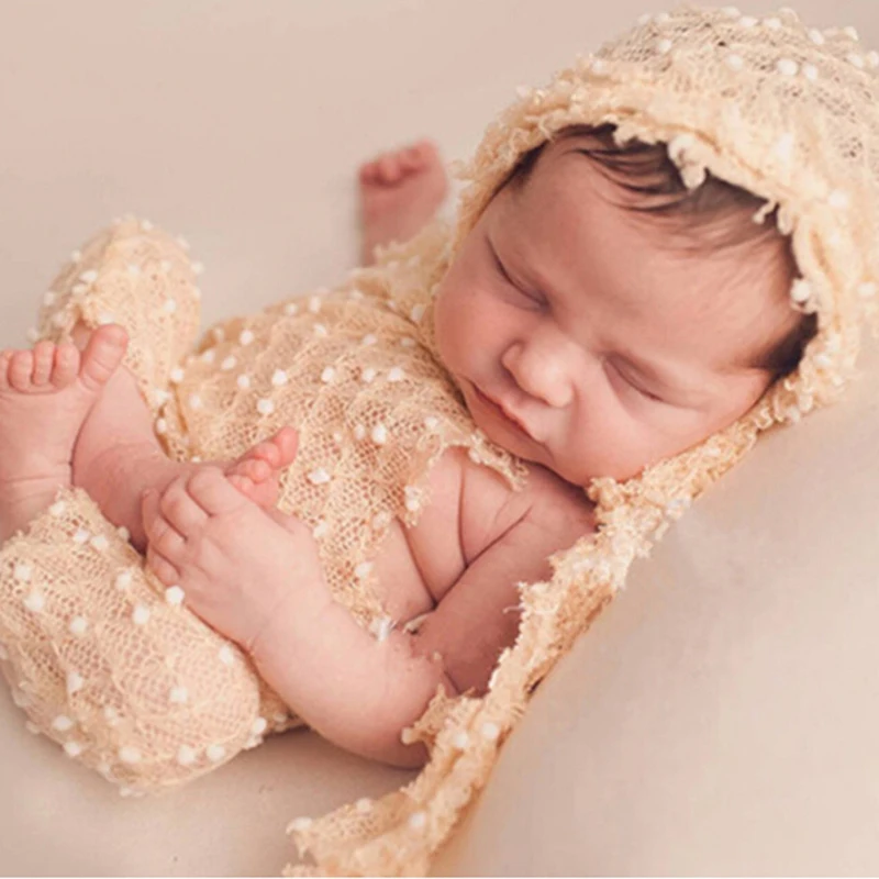 

Newborn Photography Props Baby Girl Lace Romper Infant Photo Shoot Clothes V Cut Open Back Rompers