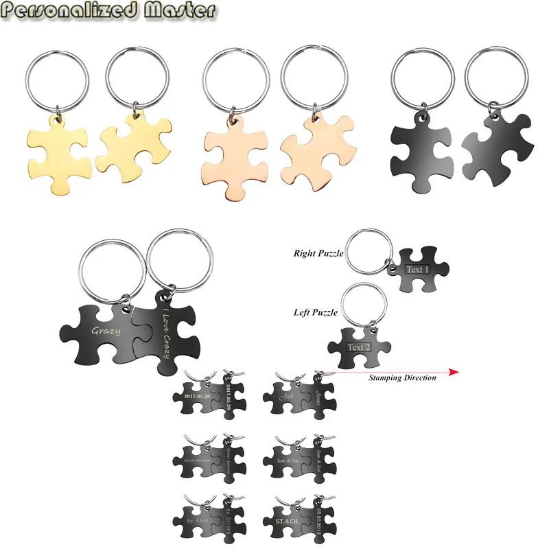 Персонализированные мастер на заказ из нержавеющей стали головоломки 2 шт из нержавеющей стали брелок кулон для влюбленных Bestfrinds подарок
