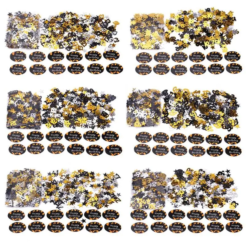 

600pcs/pack Number Confetti Star Happy Birthday Push Popper Tissue Paper
