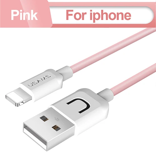 USB кабель для iphone кабель, 2A быстрой зарядки синхронизации данных адаптер Зарядное устройство для iPhone X 8 7 6 6S плюс 5 5S Ipad мобильного телефона кабели - Цвет: Pink for iphone