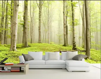 

3d wallpaper custom mural non-woven 3d room wall stickers 3 d Birches grassland scenery fog paintings 3d wall murals