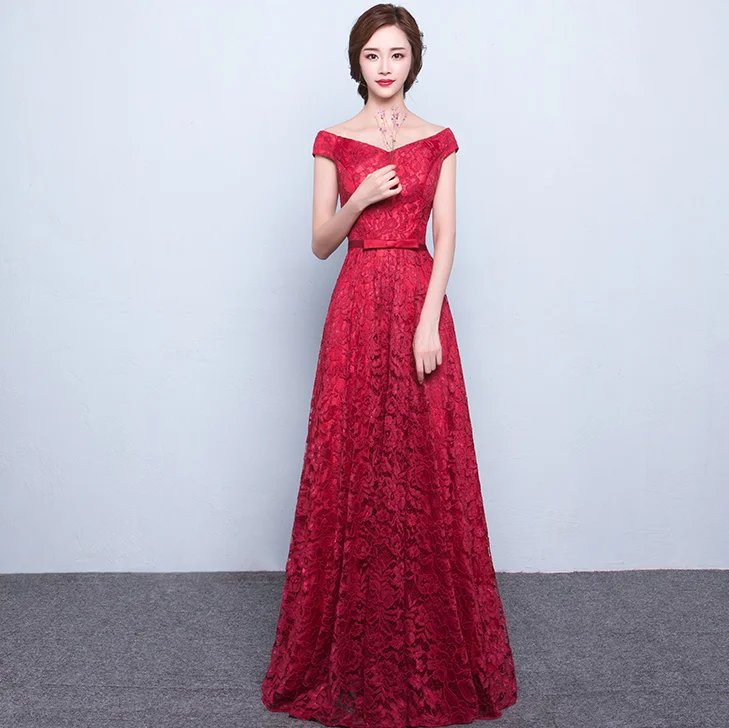 SSYFashion для свадьбы и банкета длинное кружевное вечернее платье длиной до пола