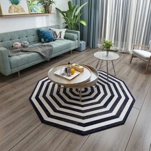 Круглая форма натуральный воловья кожа ковер пэтчворк белый и черный цвет натуральный мех ковер для спальни украшение коврик для офисного кресла