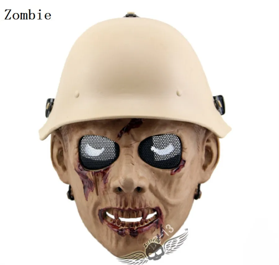 Маска-убийца из фильма зомби, маска CS Legion, маска с черепом, реквизит для танцев на Хэллоуин, тактическая маска для охоты и пейнтбола - Цвет: Zombie