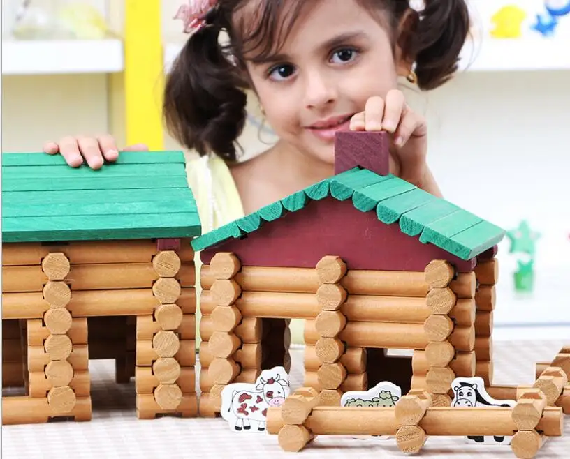 Toys & Hobbies Building & Construction Toys Wooden Colorful Homes