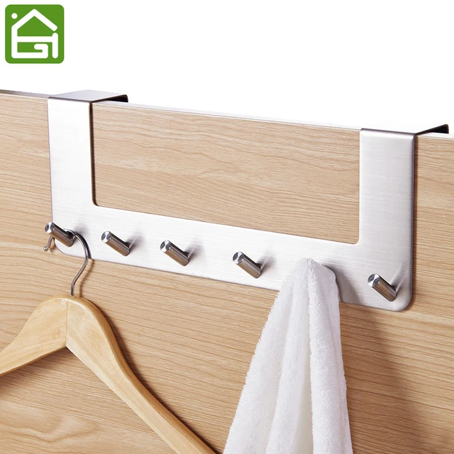 Buy Heavy Duty Stainless Steel Over the Door 6 Hooks