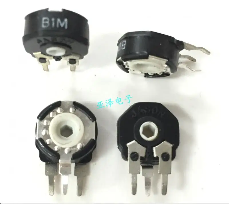 

2pcs JASON Spain potentiometer PT10-B1M vertical 9 shift step, handle six angle hole adjustable potentiometer