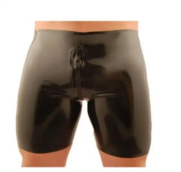 Latex boxer Men Sexy Latex Underwear Crotch Zip Customized on