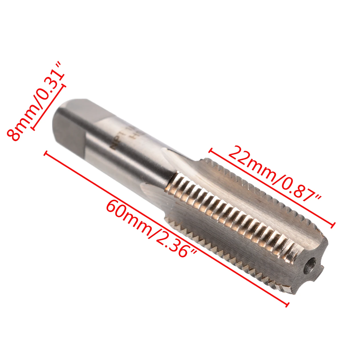 1X HSS Screw Threaded Tap Hand Tools 1/4" - 18 NPT Model High Speed Steel Taper Pipe Tap Metal Screw Thread Cutting Tool