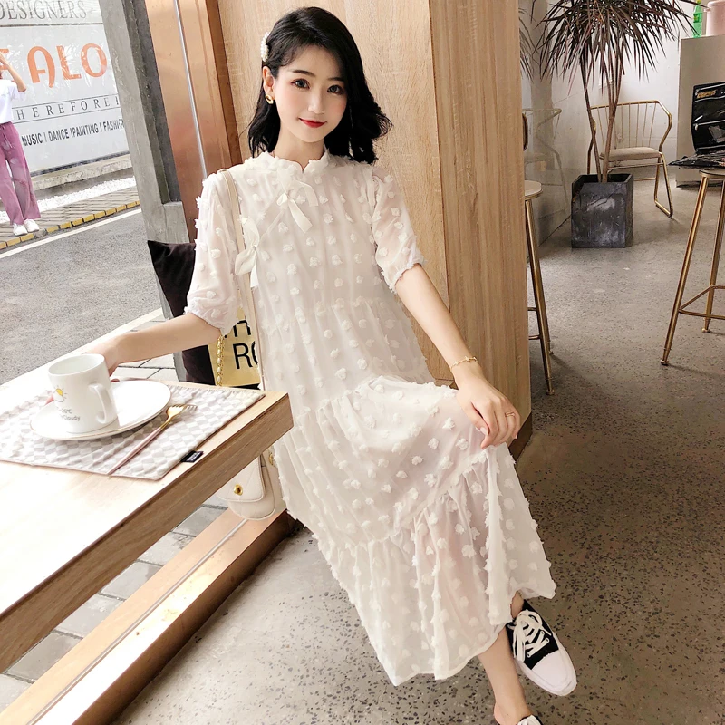 Rurouisbeir new women summer dress 2019 elegant maxi dress dot short sleeve dress leisure solid color dresses woman party night Rurouisbeir new women summer dress 2019 elegant maxi dress dot short sleeve dress leisure solid color dresses woman party night