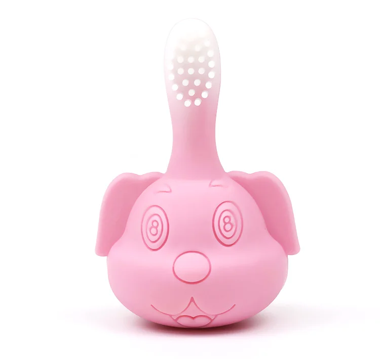 Силиконовые Прорезыватели животных безопасные детские игрушки кулон силиконовые бусины для малышей BPA бесплатно зубная щетка уход за зубами детская зубная щетка - Цвет: pink