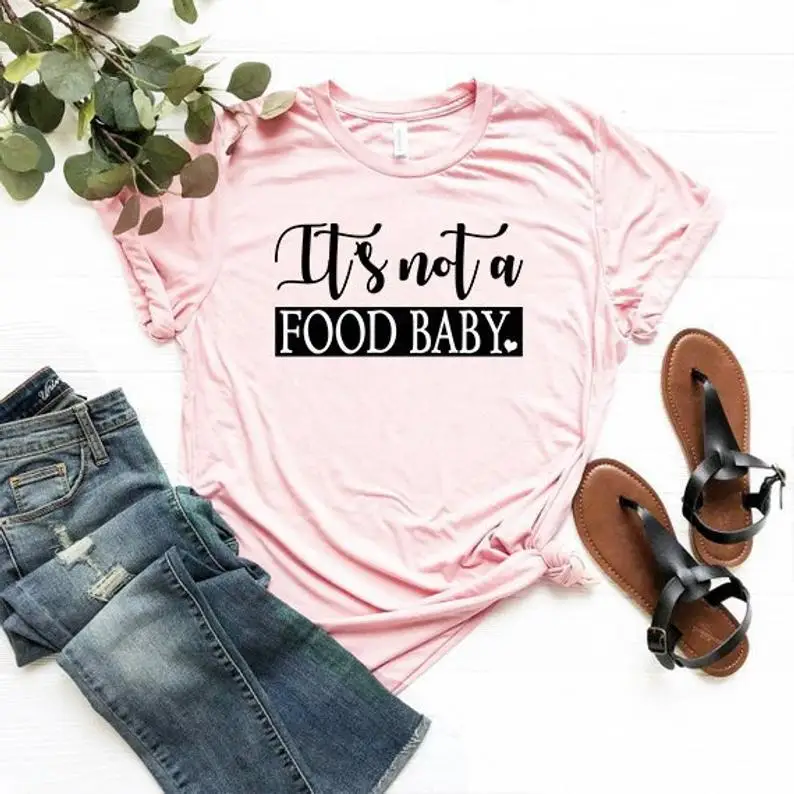 

Sugarbaby New Arrival It's Not A Food Baby Shirt Christmas Pregnancy Announcement Shirt Baby t shirts Mom 90s aesthetic Shirt