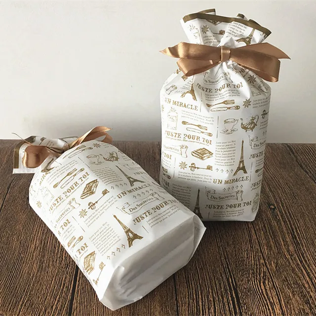 bbc drawstring treat bag e iffel tower design cookie gift packaging