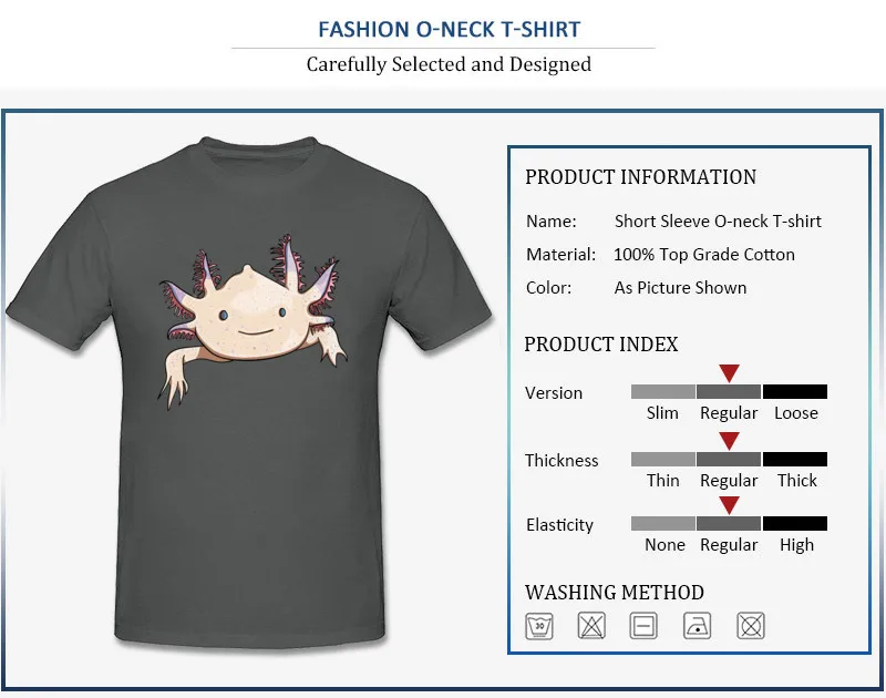 Pure Cotton Tops Shirts Axolotl Friend for Men Casual T-shirts Cool Fitted O Neck Short Sleeve Tee Shirt Top Quality