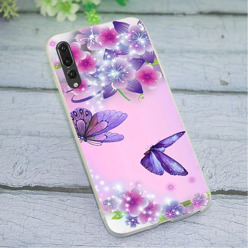 

Soft TPU Silicone Case for Huawei Y6 2018 Butterfly Phone Cover for Y7 Y9 Nove 3 3i Honor 6A 7A 7X Pro 8 Lite 8C 7C 10 Note Back