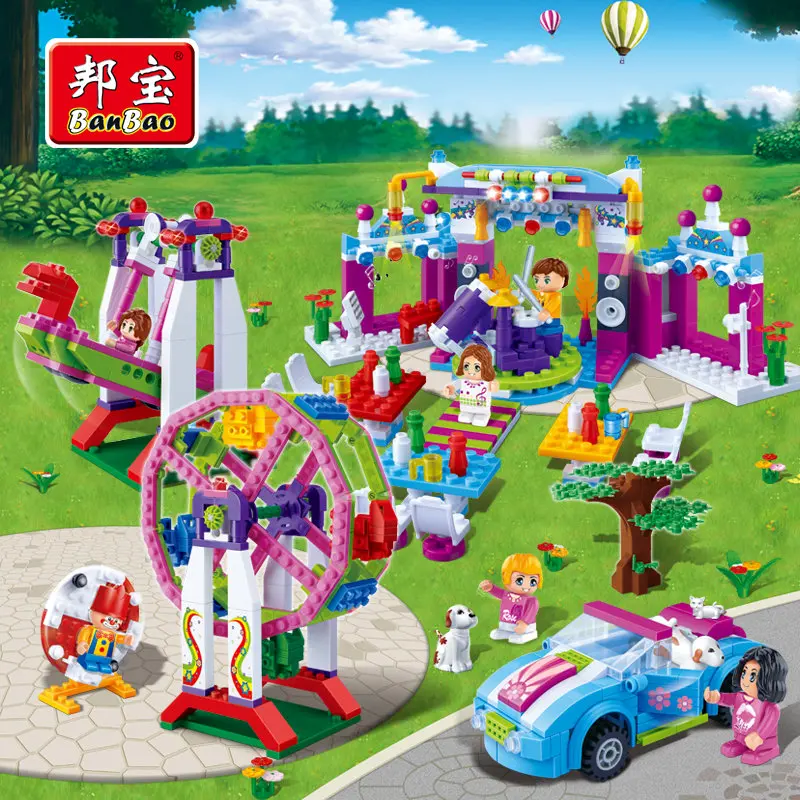 

BanBao Girls Educational Building Blocks Toys For Children Kids DIY Gifts Friends City Car Pet Park