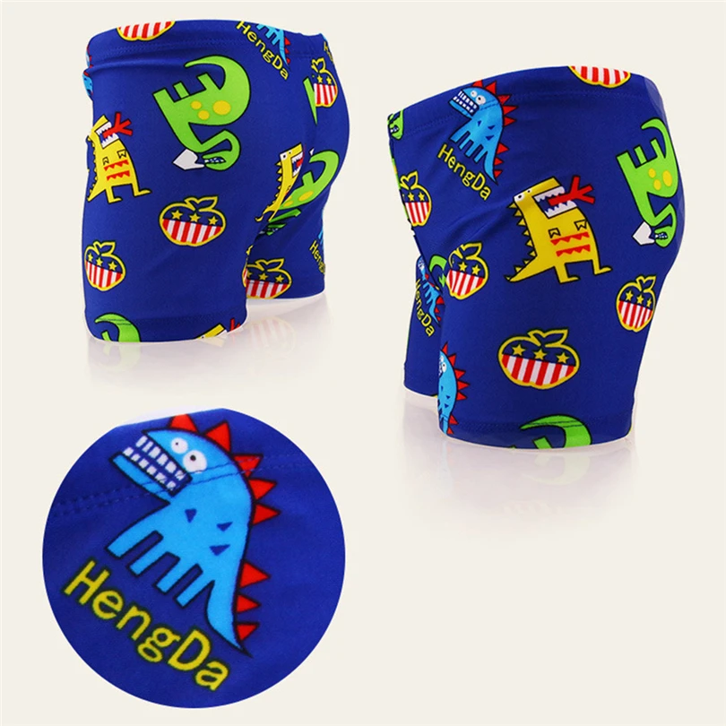 Купальные шорты для маленьких мальчиков, 2 предмета детские летние Стрейчевые пляжные шорты с рисунком животных+ шапочка для плавания, для детей возрастом от 2 до 6 лет, A25