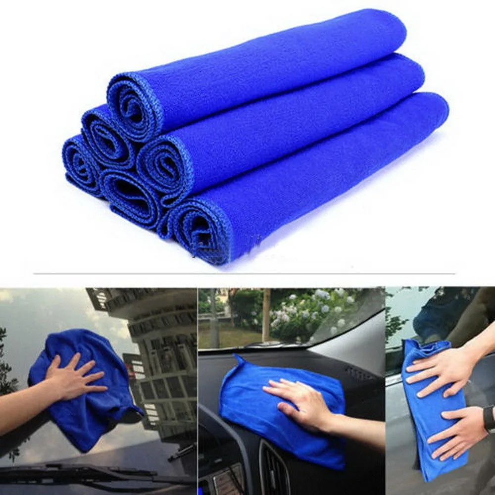 

High quality Blue 30*30cm Soft Microfiber Cleaning Towel Car Auto Wash Dry Clean Polish Cloth Multi-function Cleaning #P5