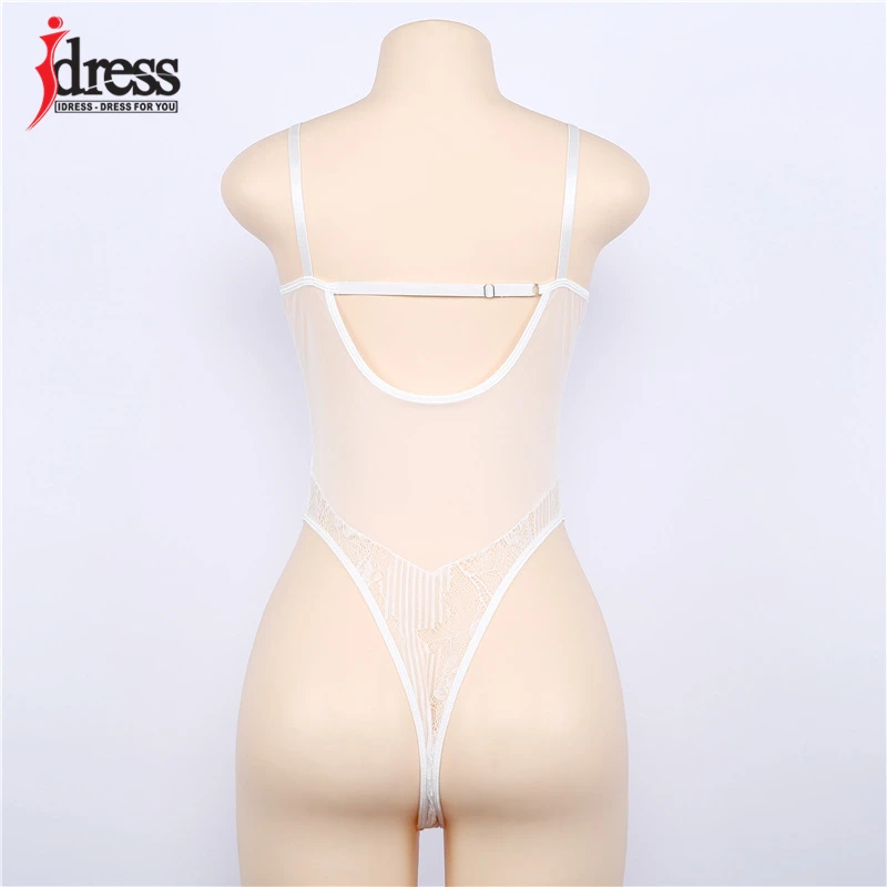 IDress Deep V Neck Lace Sexy Bodysuit Black Backless Strap Women Bodysuits 2017 Summer Short Elegant Jumpsuit Women Rompers (11)