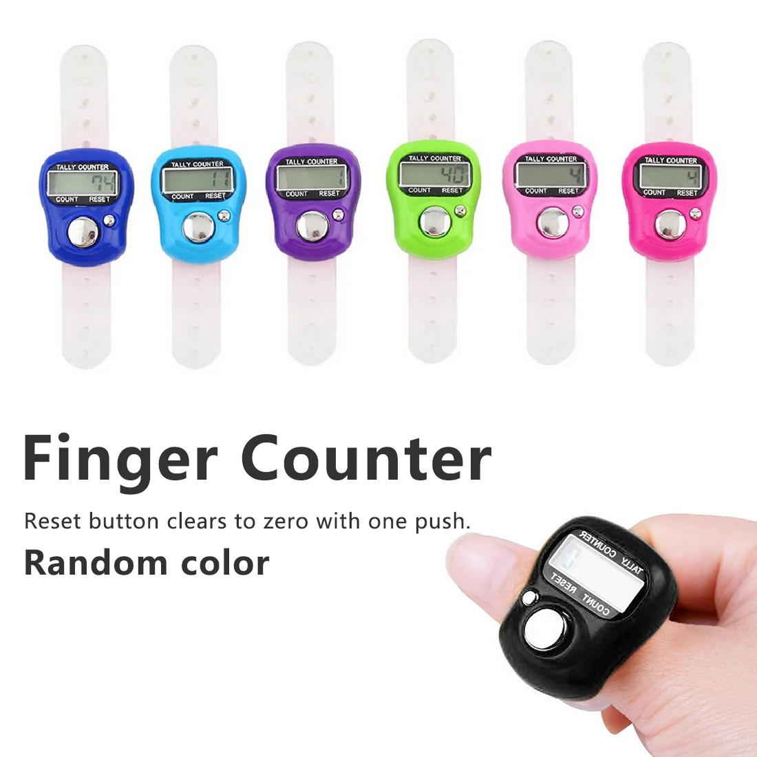 

Random Color Stitch Marker And Row Finger Counter LCD Electronic Digital Tally Counter Instrument