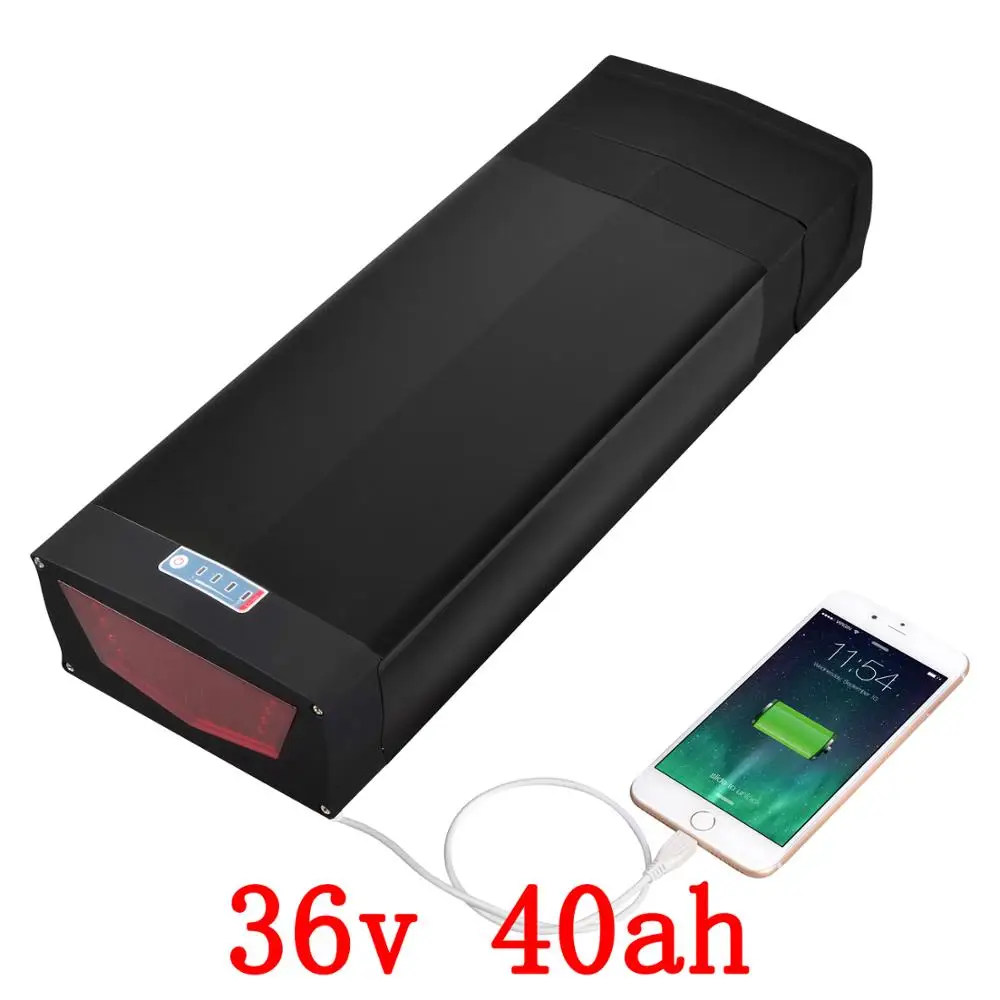 Top 36v battery 36v 40ah lithium battery use sanyo cell 36v 40ah electric bike battery with 30A BMS+ USB port for 500W 1000W motor 0 Top 36v battery 36v 40ah lithium battery use sanyo cell 36v 40ah electric bike battery with 30A BMS+ USB port for 500W 1000W motor 0