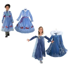 Elsa Dresses for Girls Winter Anna Elsa Princess Dress Kids Cosplay Costume Carnival Costume Party Dress Vestidos Girls Clothing