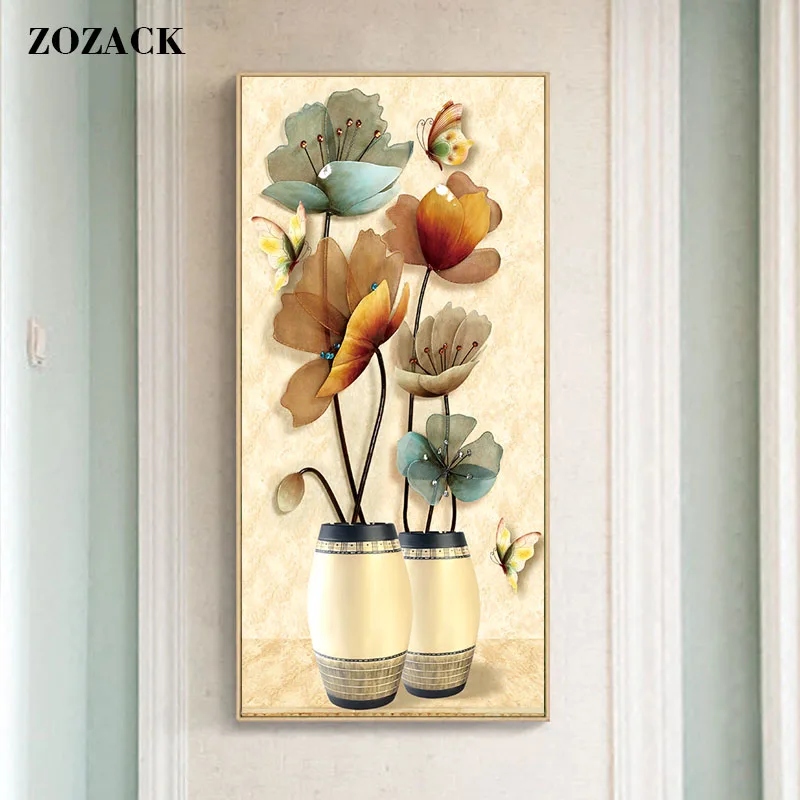 Cross stitch kit Chinese Needlework DIY DMC Jewelry vase cross stitch Printed patterns Flower Sets For Embroidery cross-stitch kits Home Decor