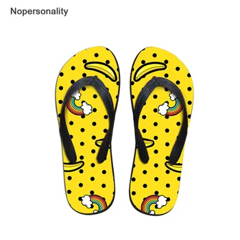 

Nopersonality Yellow Banana Print Women Beach Flipflops Non-slip Indoor Slippers Ladies Casual Soft Sandals Flat House Shoes
