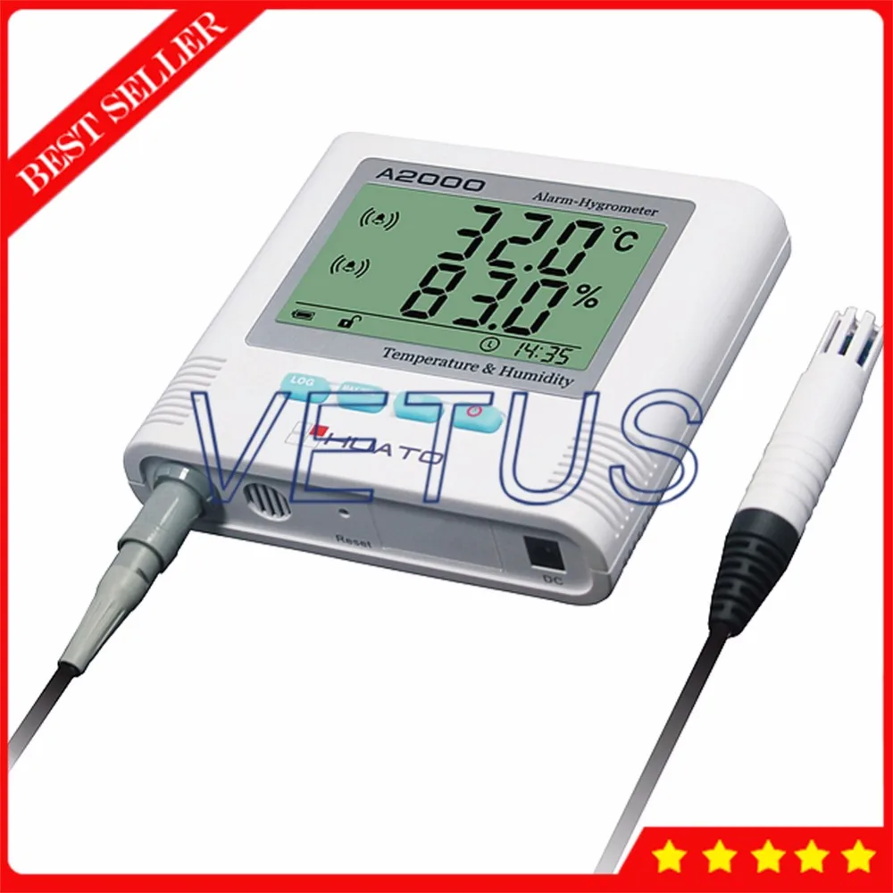 Sound Light Alarm Digital Temperature Humidity Meter with External 3 Meters Sensor Large LCD