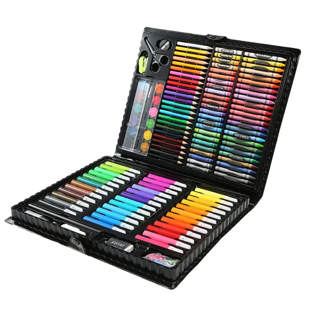 Billige 150 teile satz Kinder Kunst Zeichnung Malerei Werkzeug Marker Stifte Wachs Kreide Öl Pastell Kunst Set Geschenk