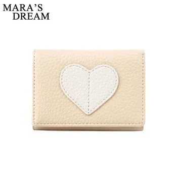 

Mara's Dream 2019 Fashion Hasp Women Wallets Short Patchwork Love Card Holder Women's Leather Purse Ladies Clutch Wallet Bags