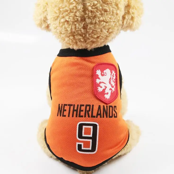 

NETHERLAND World Cup Puppy Pet Dog Clothes Vest For Dogs Costume Pet Cat Clothing Puppy Clothes World Cup Clothes D674R