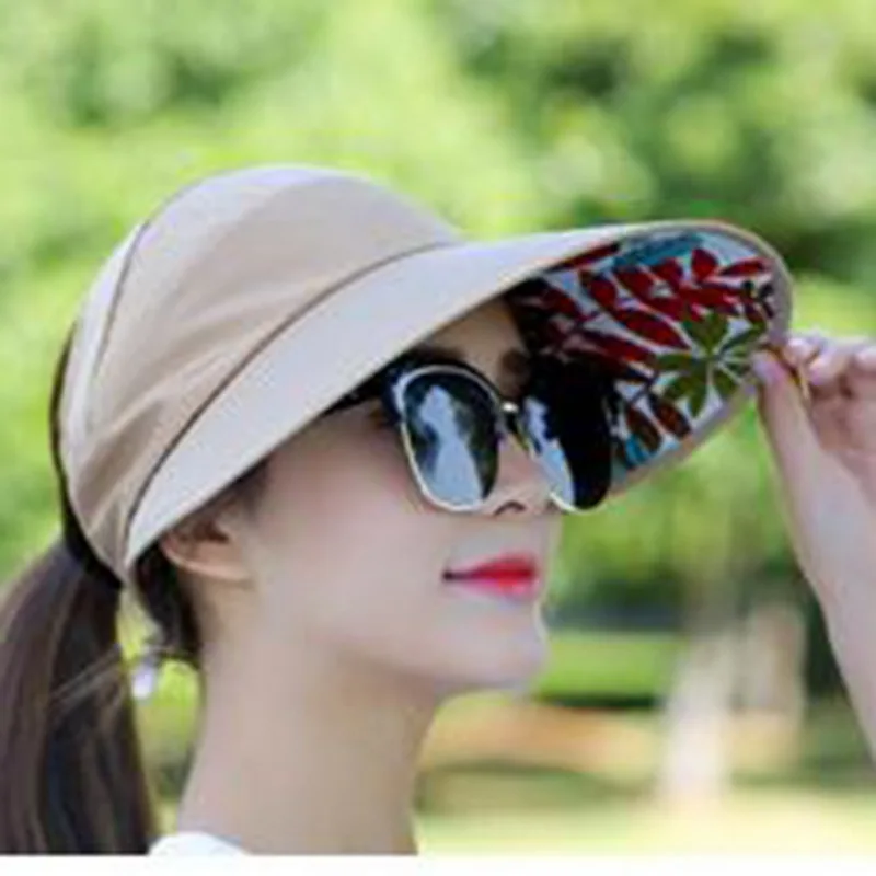 Новинка, летние пляжные женские солнечные шляпы для защиты от УФ-лучей, с жемчужинами, складывающиеся солнцезащитные козырьки с большими головами, с широкими полями, женская шапка