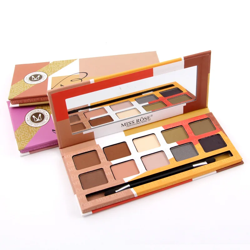 

MISS ROSE 10 Colors ONE SET Professional Eye shadow Palette Eye Makeup Powder Cosmetic Matte Shimmer Eye Shadow Women Make Up