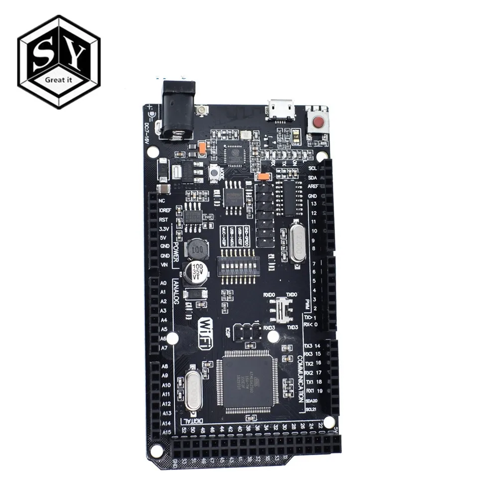 Great IT Mega+ WiFi R3 ATmega2560+ ESP8266 32M USB-TTL памяти CH340G совместимый для Arduino Mega NodeMCU ESP8266