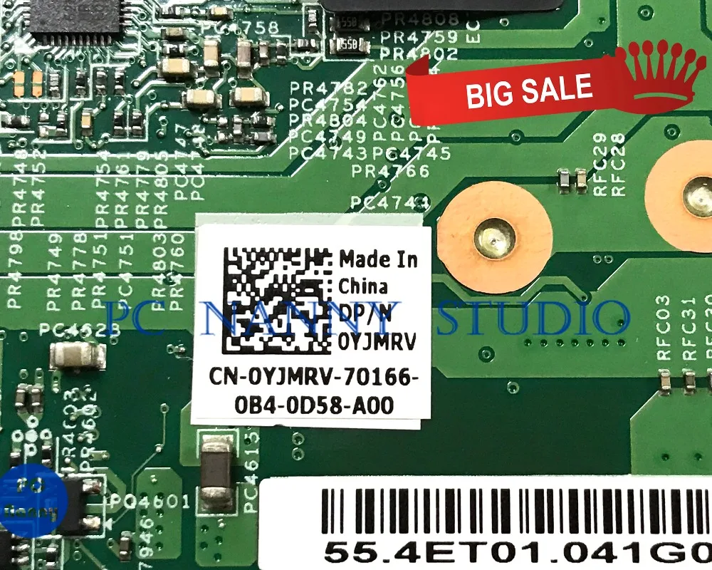  PC NANNY for Dell V3500 Vostro 3500 Motherboard 48.4ET05.011 0YJMRV YJMRV DDR3 HM57 tested