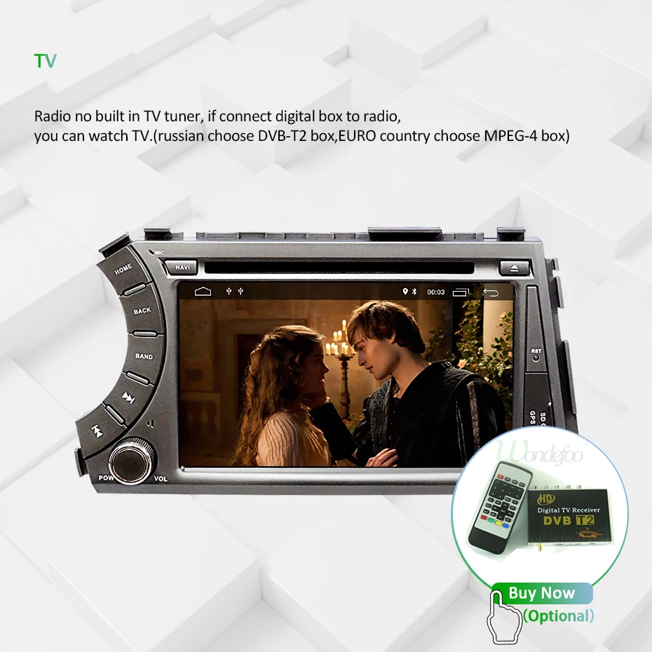 Excellent Android 9.0 DSP IPS 4G 64G AV Output 2 DIN CAR DVD PLAYER For Ssang yong Ssangyong Actyon Kyron GPS Radio Multimedia Screen PC 32