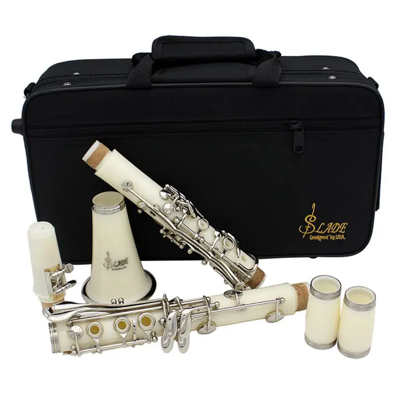 Слейд кларнет ABS 17 ключ bB плоским сопрано бинокулярный кларнет с пробкой смазки чистки перчатки 10 Reeds отвертка Reed