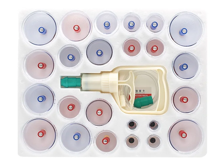 24 Pieces Kangzhu Massage Vacuum cupping set Suction Cups Chinese Traditional Cupping jar Acupunture Vacuum Cupping Set 24 Pieces Kangzhu Massage Vacuum cupping set Suction Cups Chinese Traditional Cupping jar Acupunture Vacuum Cupping Set