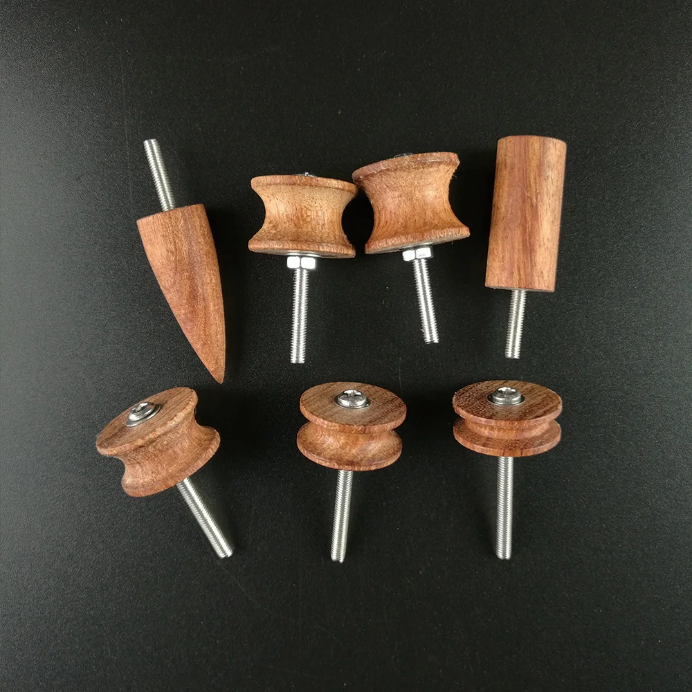 

New 7Pcs/set Leathercraft Tools Leather Burnisher Wood Slicker Wood Edge Tools Leather Polishing Timming Sewing Tools Accessory