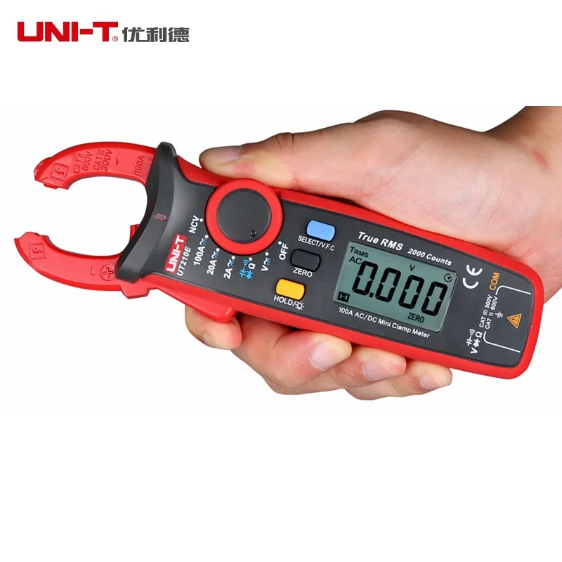 UNI T UT210E ультра портативный 100A Цифровой мультиметр зажим истинный RMS AC DC Вольт