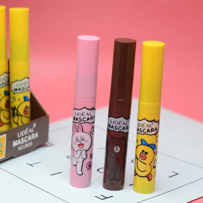 LIDEAL الأزياء لطيف الماسكارا السوداء إطالة الشباك سميكة الكرتون نمط عيون ماكياج للماء سريع الجافة 4d رمش التجميل