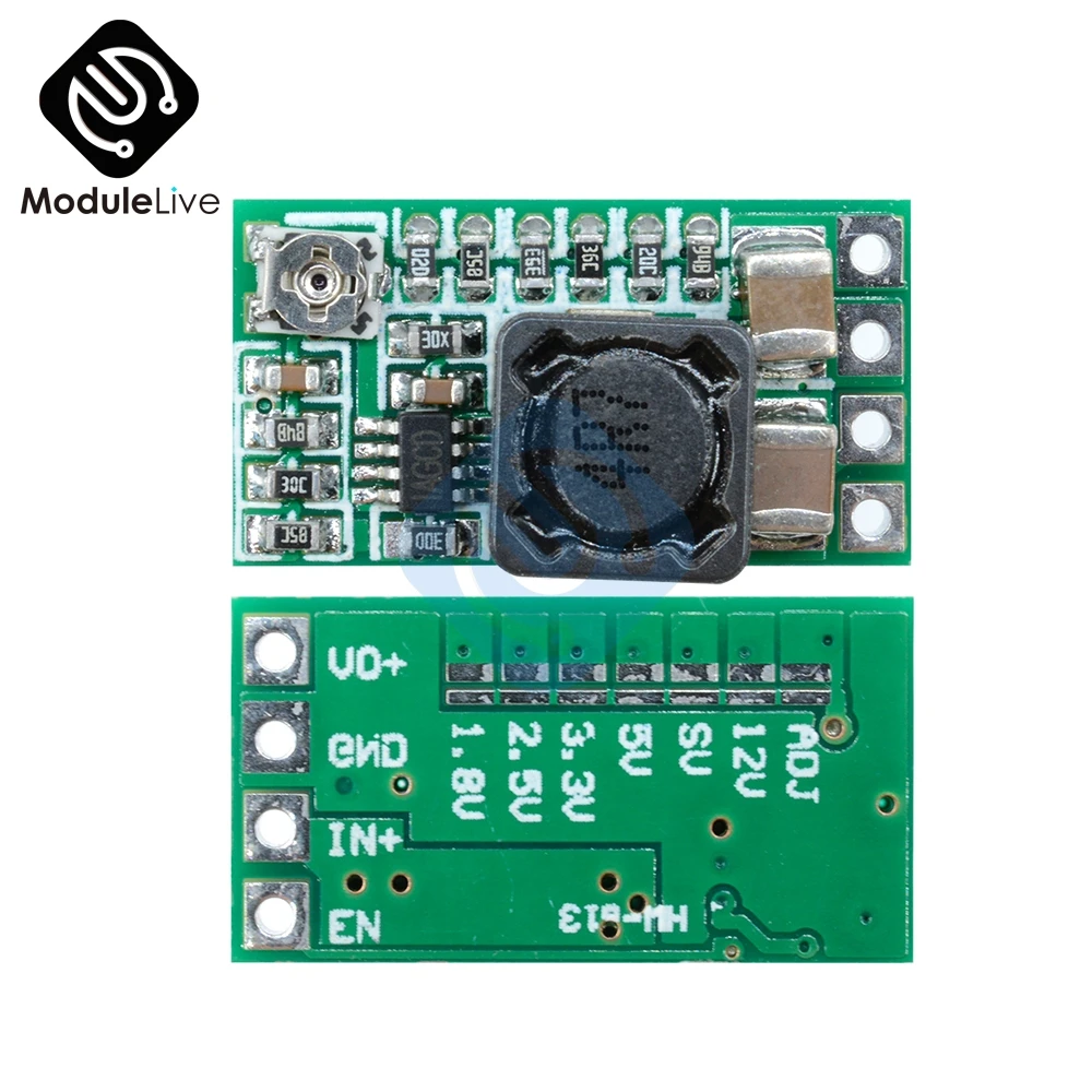 

2Pcs Mini DC-DC 12-24V To 5V 3A Step Down Power Supply Module Voltage Buck Converter Adjustable 97.5% 1.8V 2.5V 3.3V 5V 9V 12V